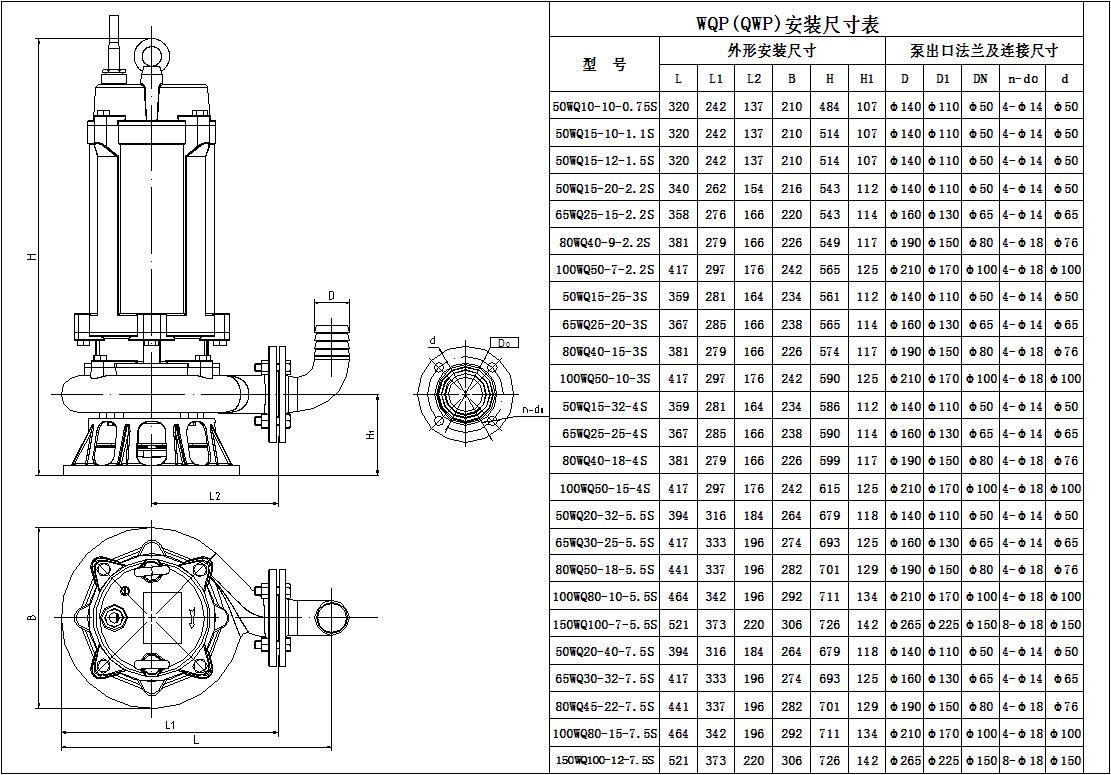 350QWP1200-18-90安裝尺寸圖